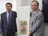西北大學副校長高嶺教授（左）與中大副校長鄭振耀教授（右）